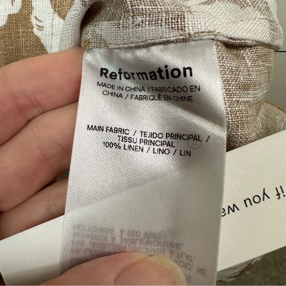 NWOT REFORMATION Frankie Floral Midi Linen Dress in Dune SZ US 2 - Picture 5 of 9